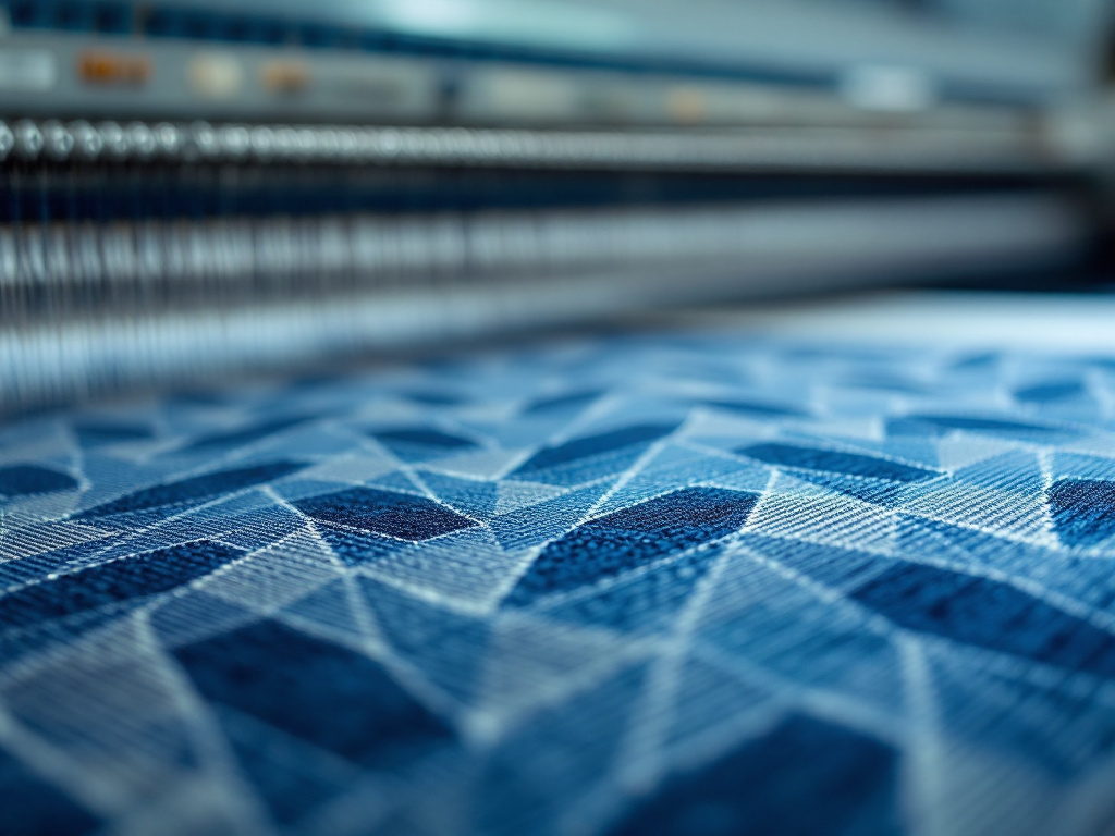 Embroidery machine stitching a gradient pattern