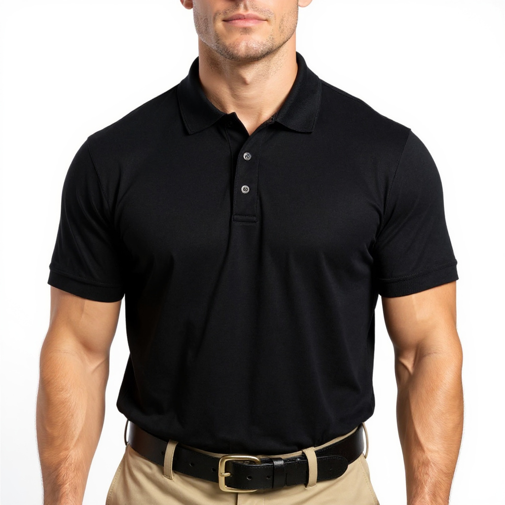 Teal piqué polo with tonal embroidery from a clinic front-desk collection