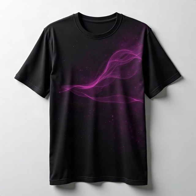 Northbeam Analytics black T-shirt with a violet data-line print