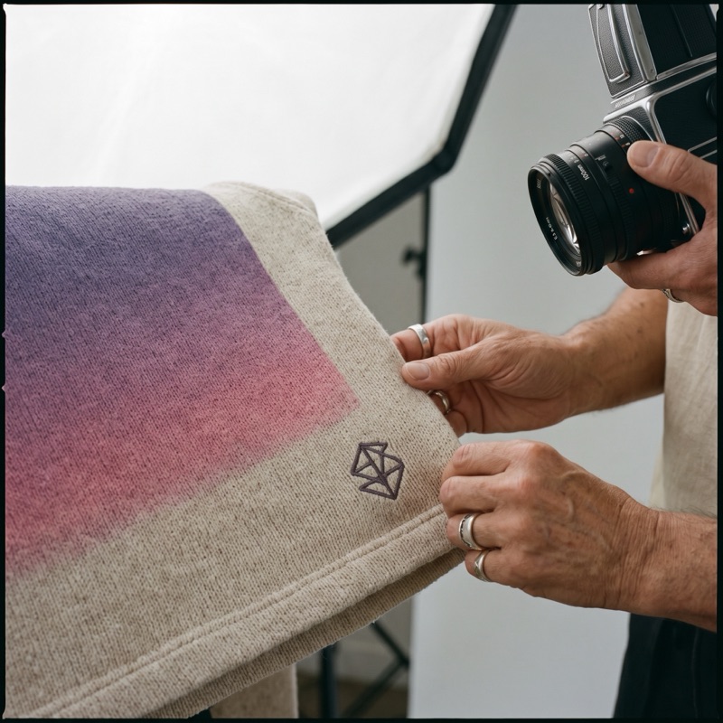 A full-color gradient DTF print on a sweatshirt