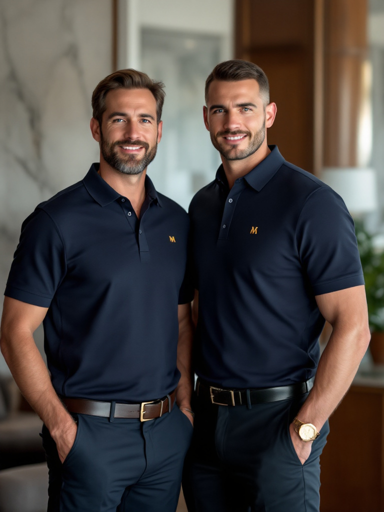 Meridian Capital shirt, white, navy chest embroidery