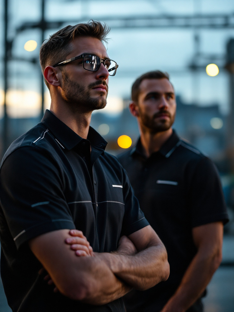 Vantage Systems shirt, charcoal, tonal embroidery